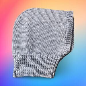 Brook + Bay Merino Wool Blend Knit Balaclava Hooded Cowl Neck Warmer Hat Blue